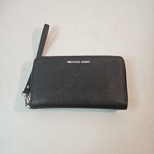 Michael Kors Black Zip-Around Wristlet
